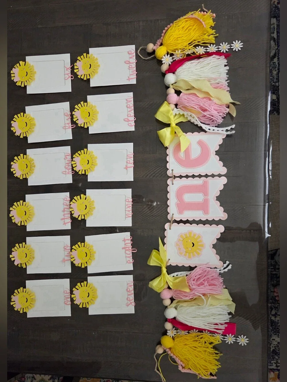 Handmade First Birthday Sun Themed Decorations